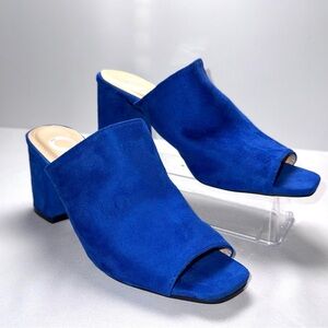 Journee Collection Blue Heeled Mules